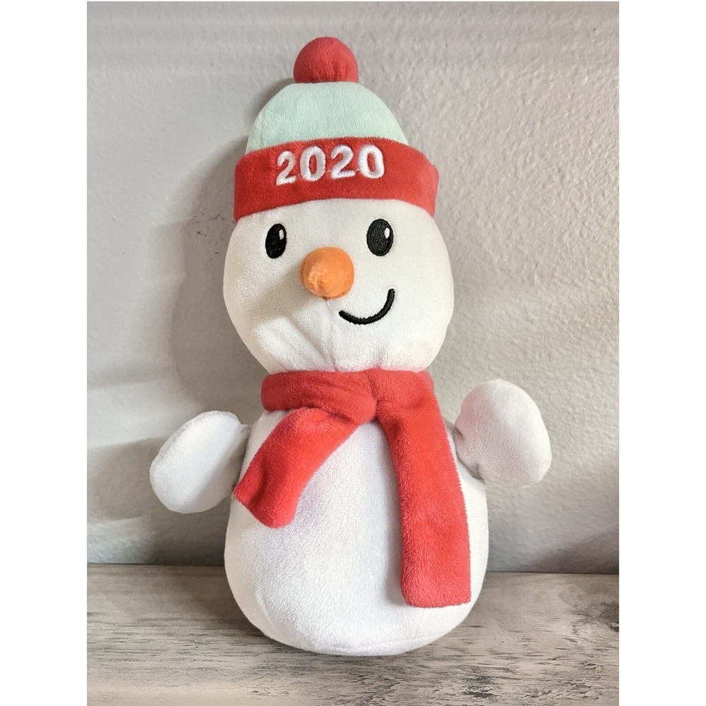 Hallmark 2020 Snowman Plush‎ Stuffed Toy White Red Scarf Winter Christmas 10"